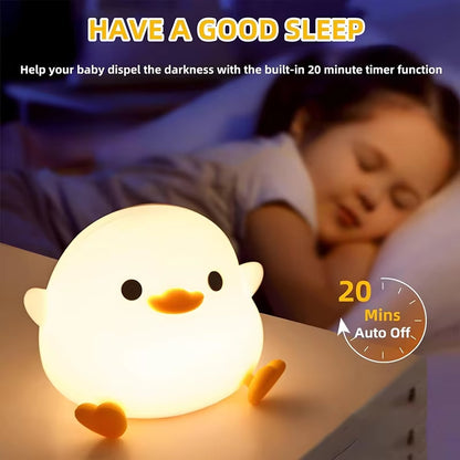 Dodo Duck Rechargeable Dimmable Night Light - Touch-Sensitive Silicone LED Lamp for Nursery