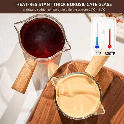 75Ml Heat-Resisting Glass Espresso Measuring Cup Double/Single Mouth Glass Milk Jug with Handle Glass Scale Measure Mugs