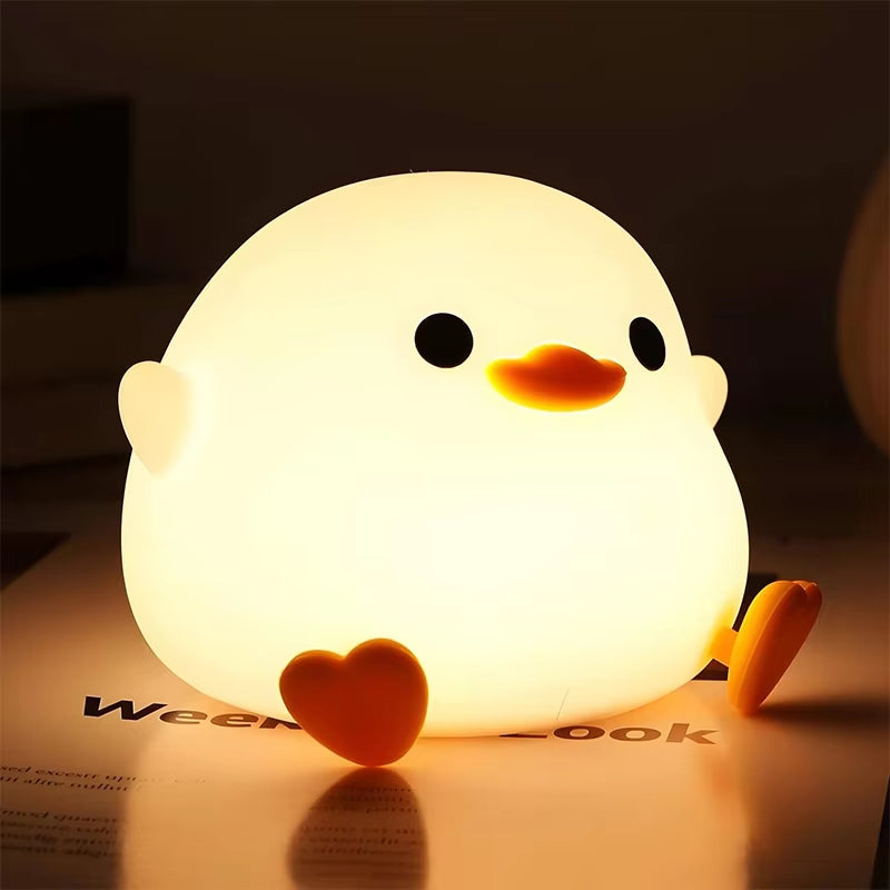 Dodo Duck Rechargeable Dimmable Night Light - Touch-Sensitive Silicone LED Lamp for Nursery