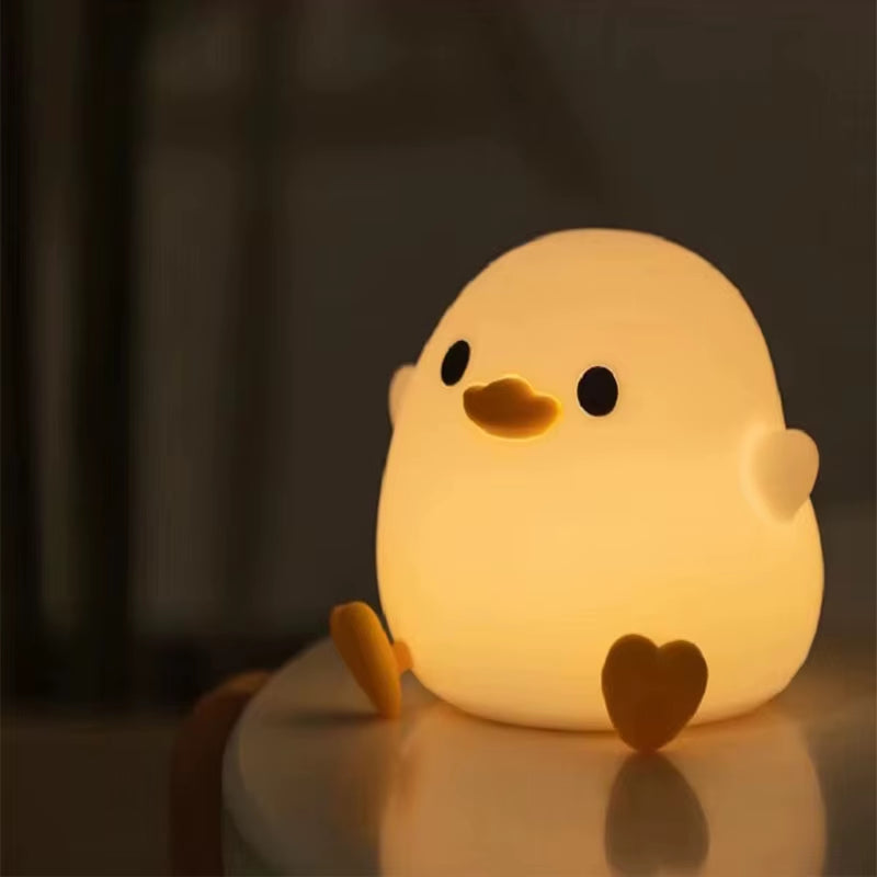 Dodo Duck Rechargeable Dimmable Night Light - Touch-Sensitive Silicone LED Lamp for Nursery