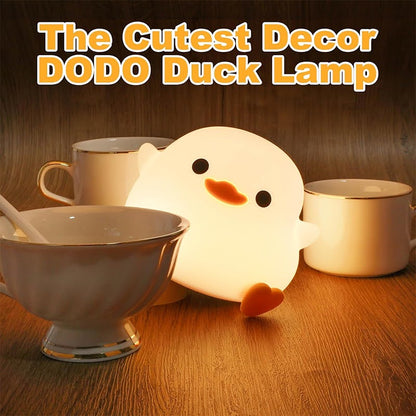 Dodo Duck Rechargeable Dimmable Night Light - Touch-Sensitive Silicone LED Lamp